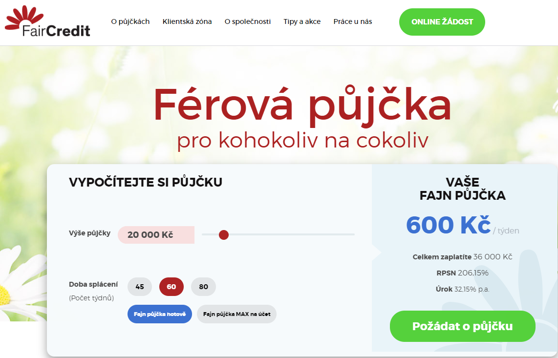 Férová půjčka pro kohokoliv na cokoliv.